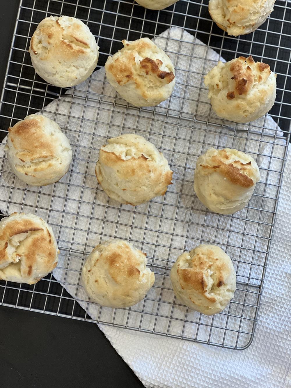 gluten free muffin tin rolls on cooling rack
