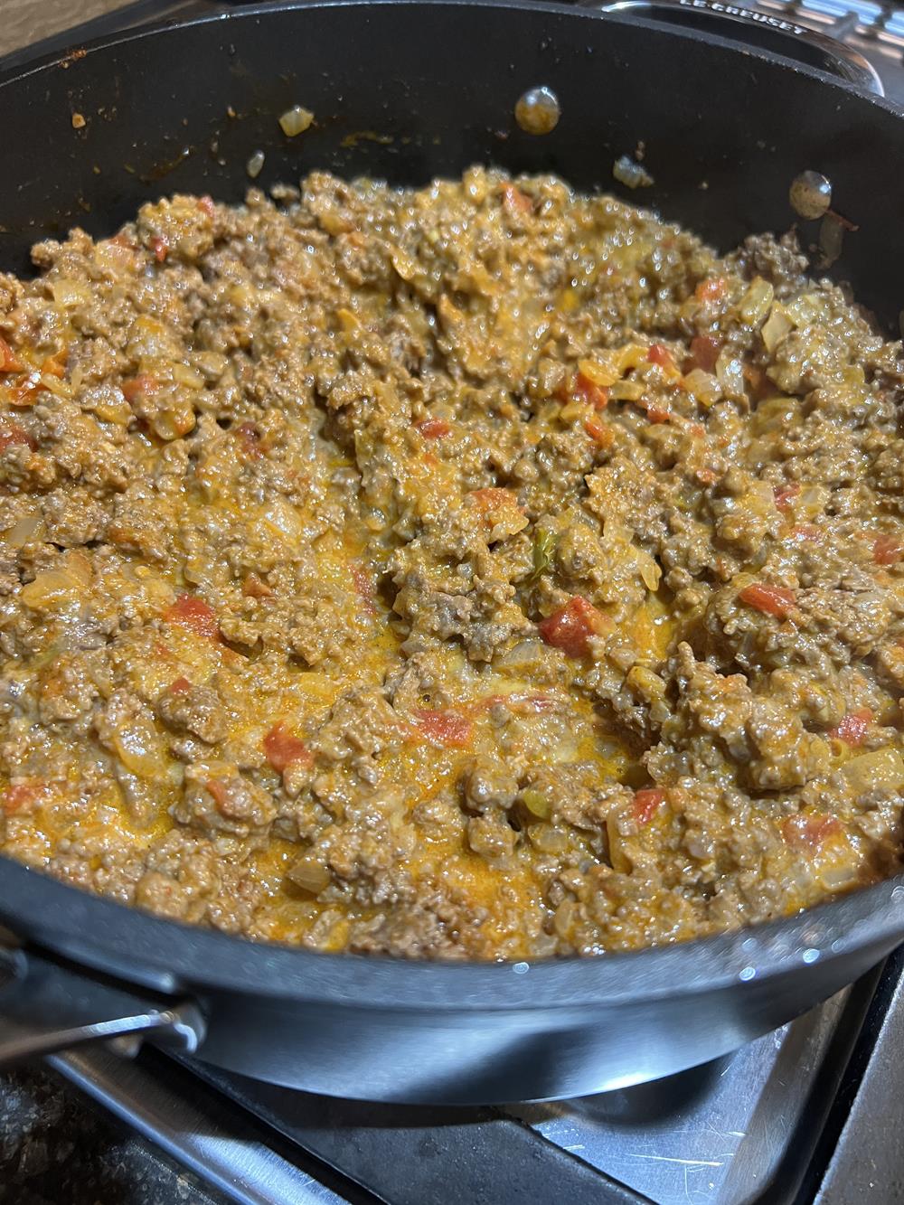 queso sloppy joes in pan