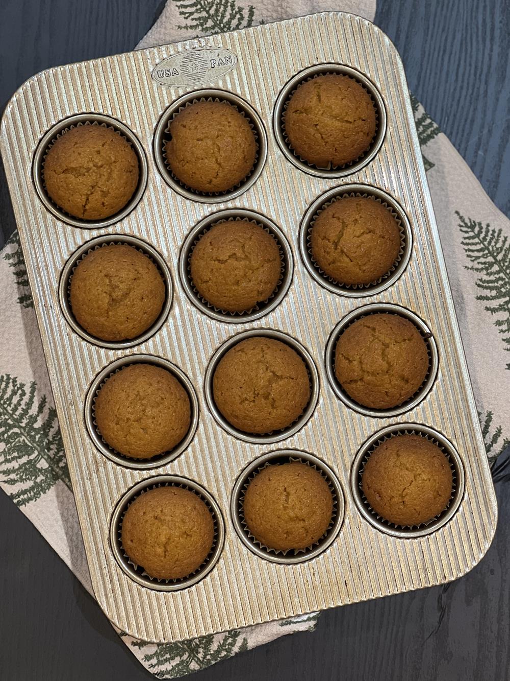 gluten free pumpkin muffins in muffin pan