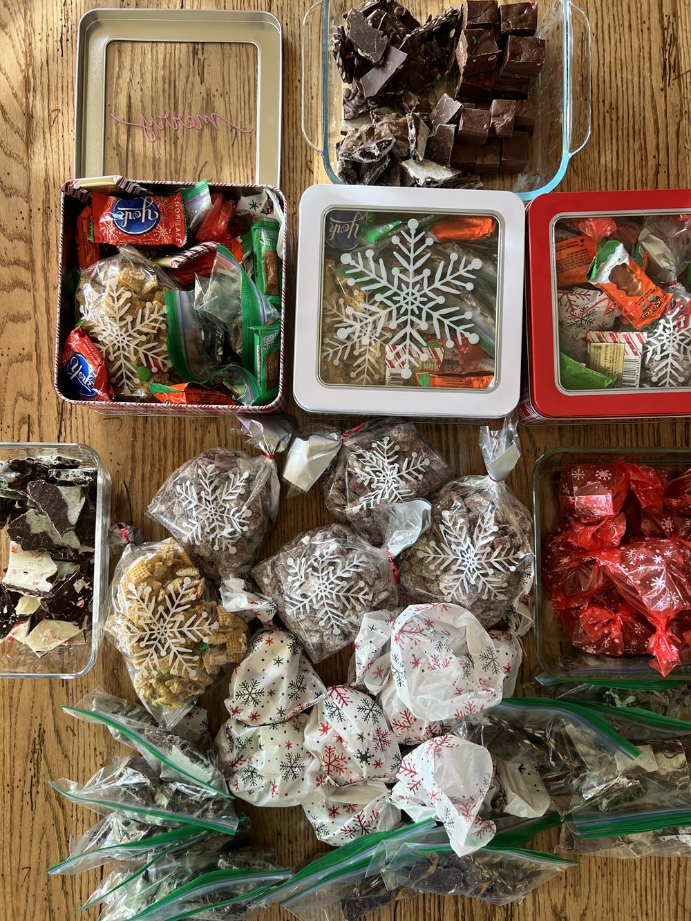 christmas candy and chocolate on a table 