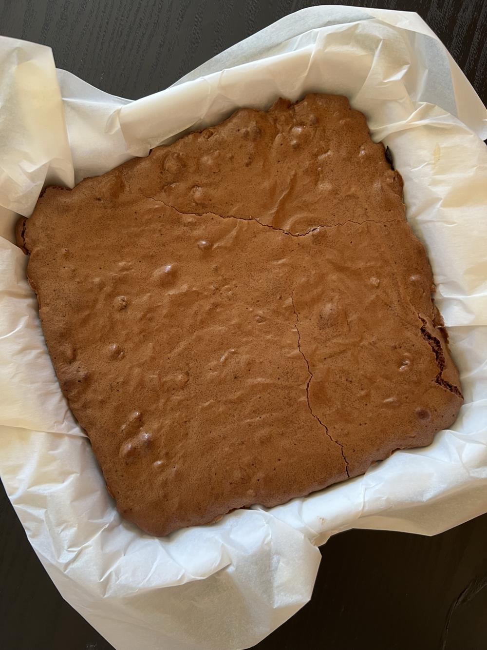 brownies in white pan
