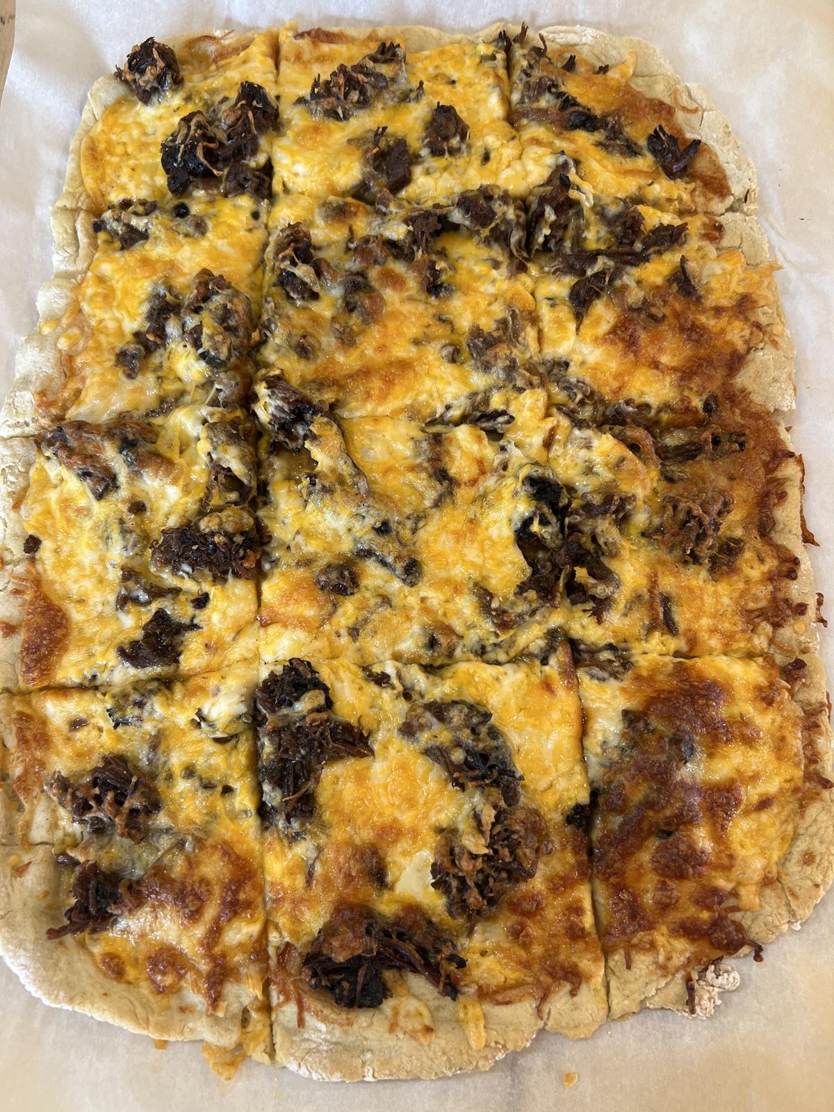 bbq pizza on white background