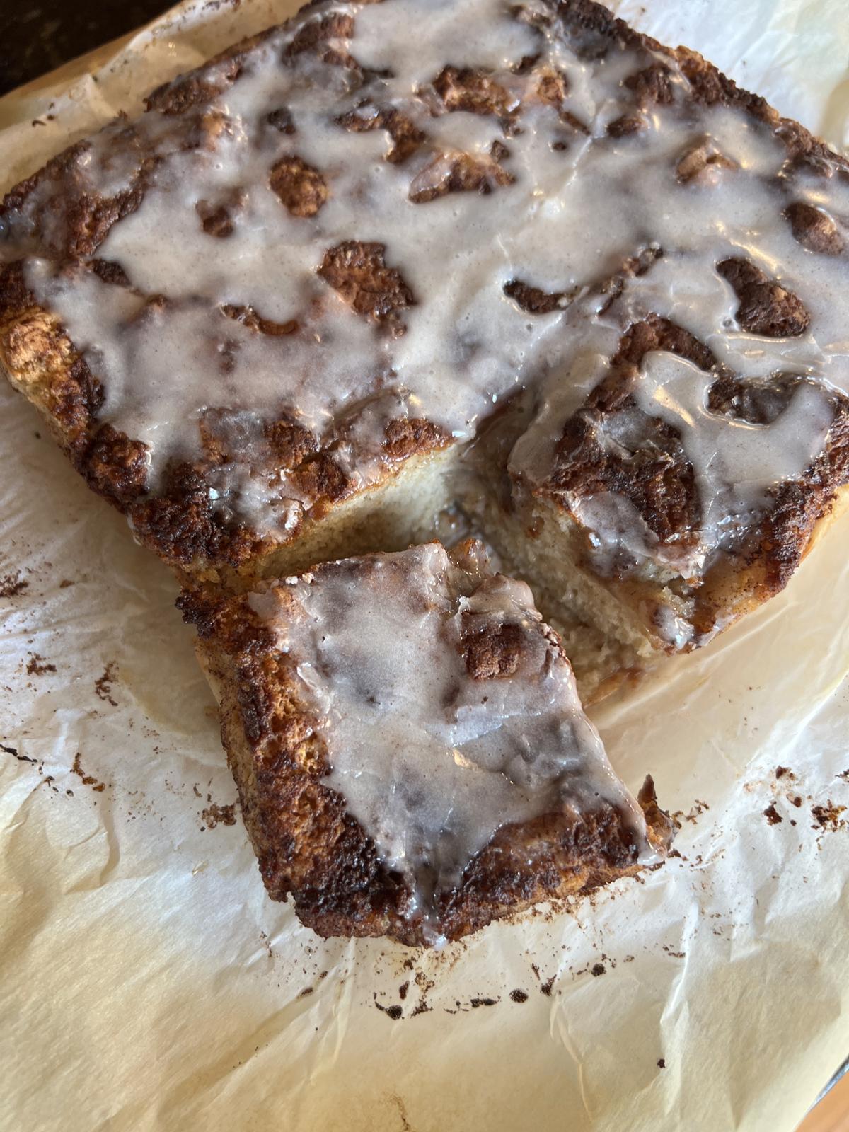 cinnamon bread on parchment paper
