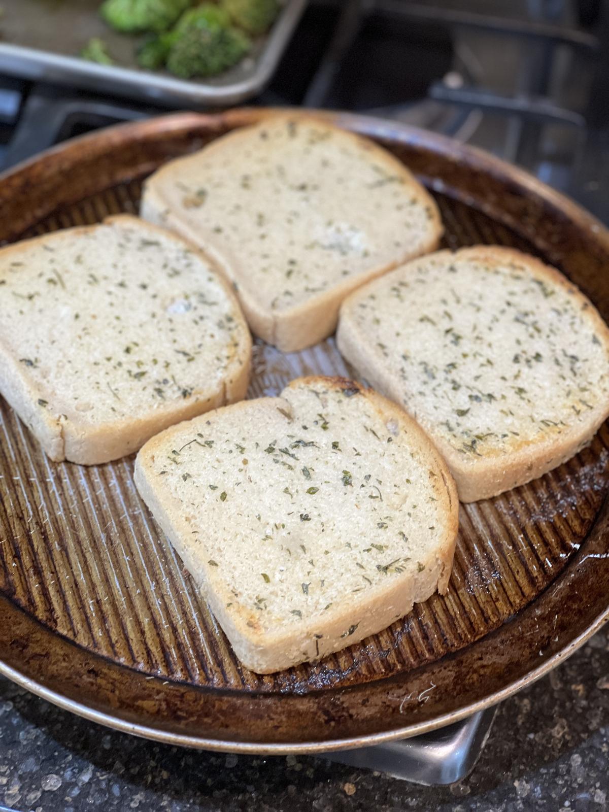 Rudi's Gluten Free Texas Toast baked on baking sheet
