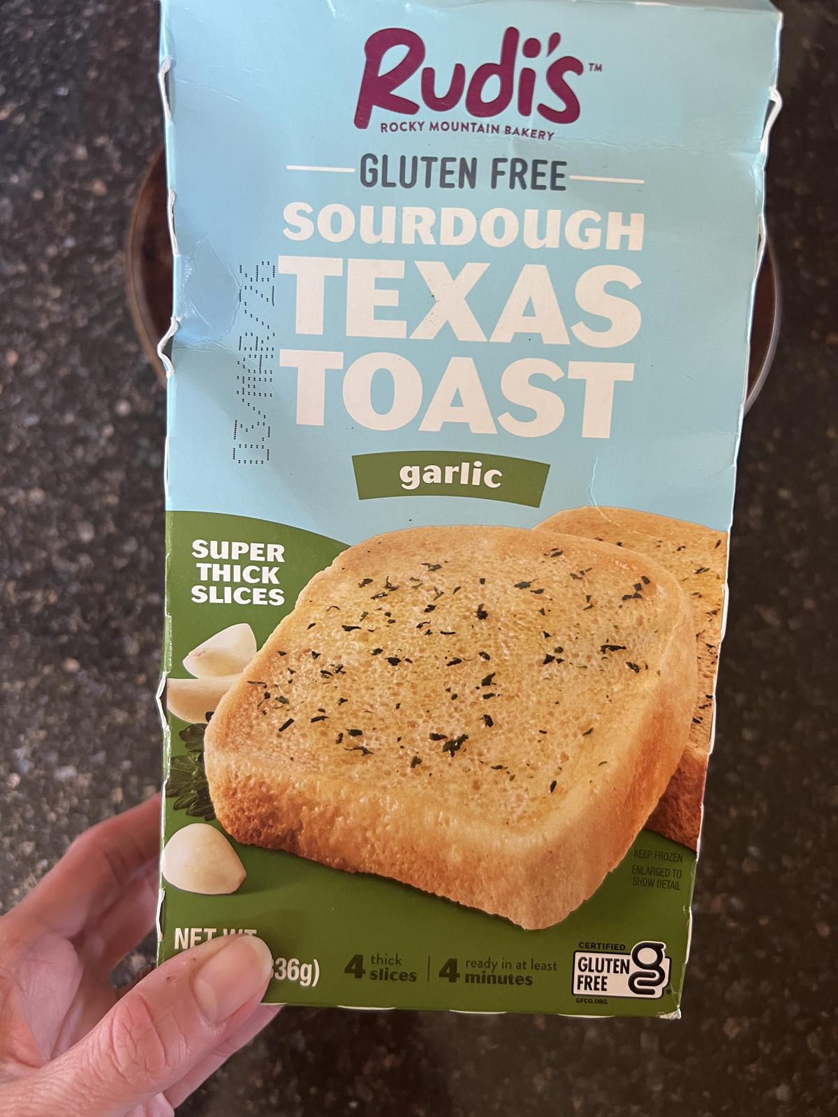 box of Rudi's gluten free Texas toast