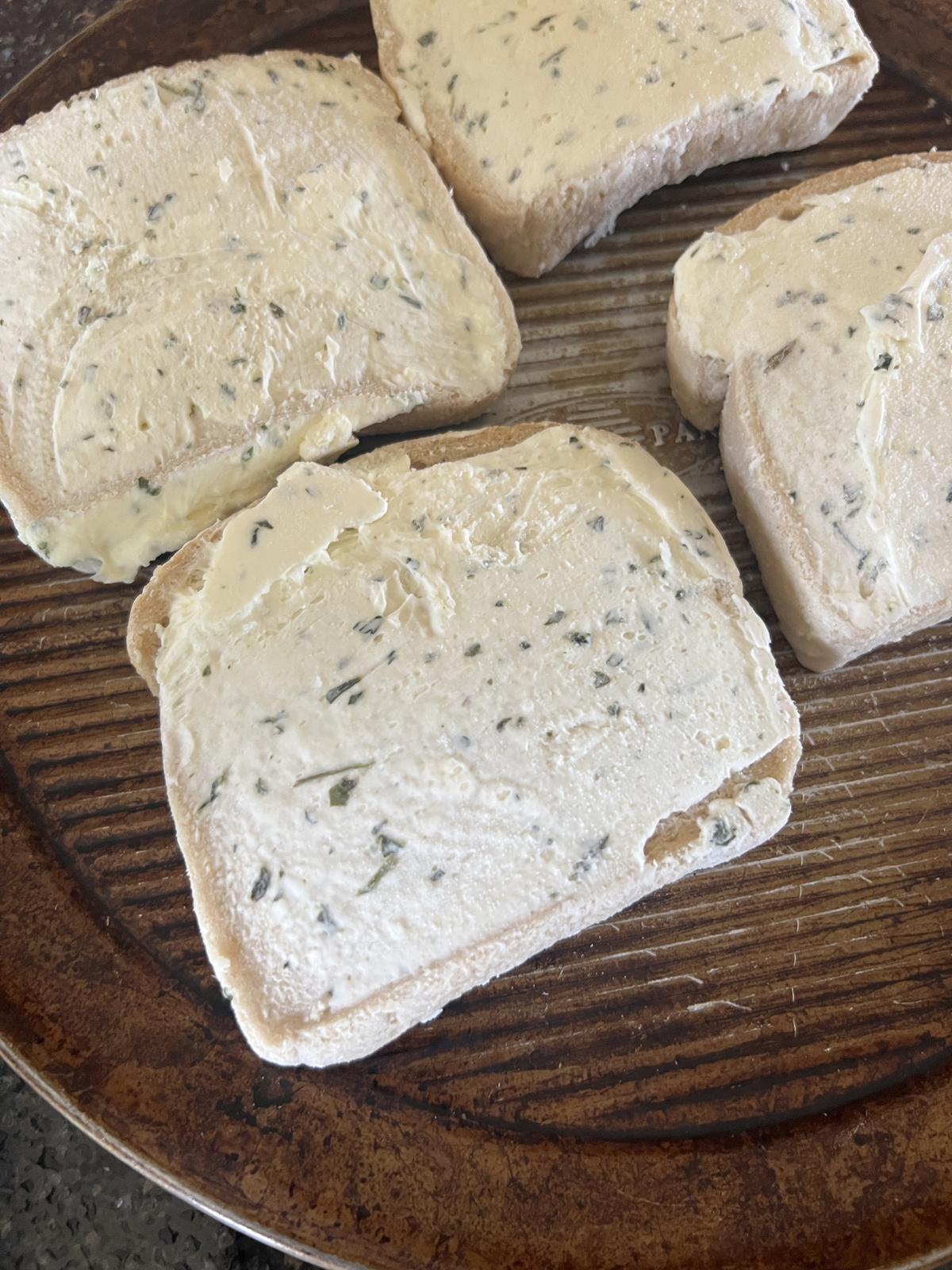 Rudi's Gluten Free Texas Toast on baking sheet