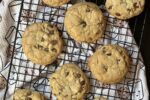 chocolate chip cookies on cooling rack