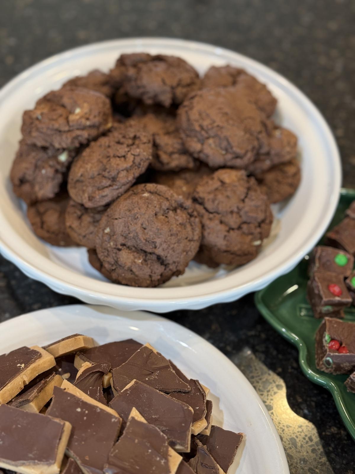 Christmas Party 2025 Andes Mint Cookies on white plate