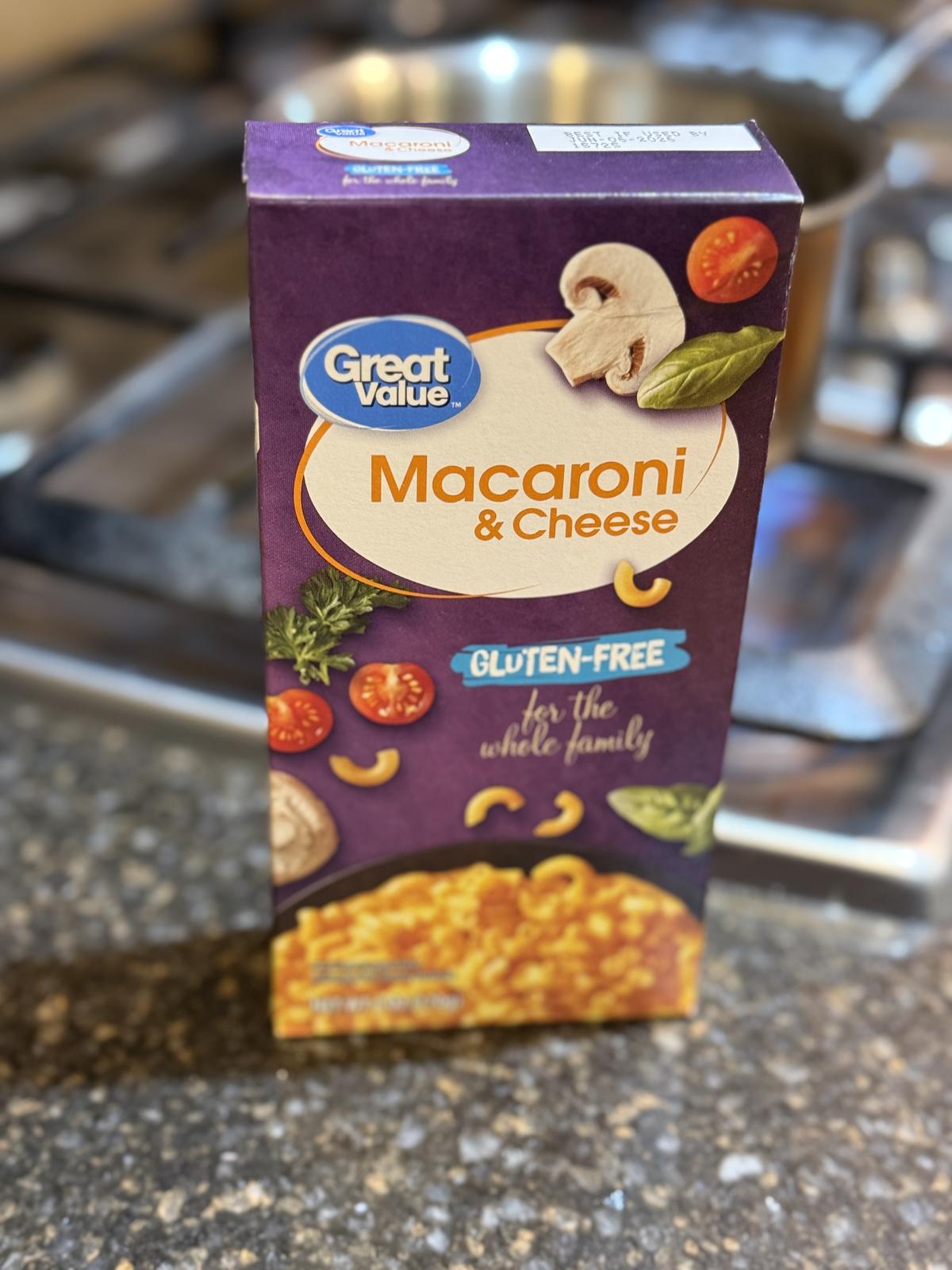 box of gluten free gluten free mac and cheese