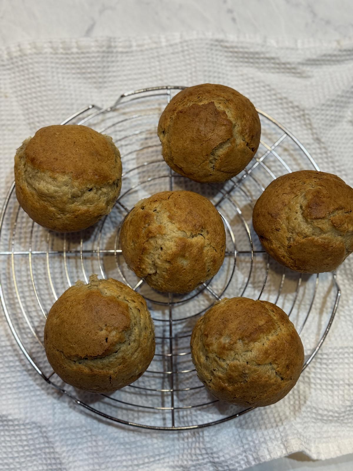 small batch gluten free muffins on cooling rack