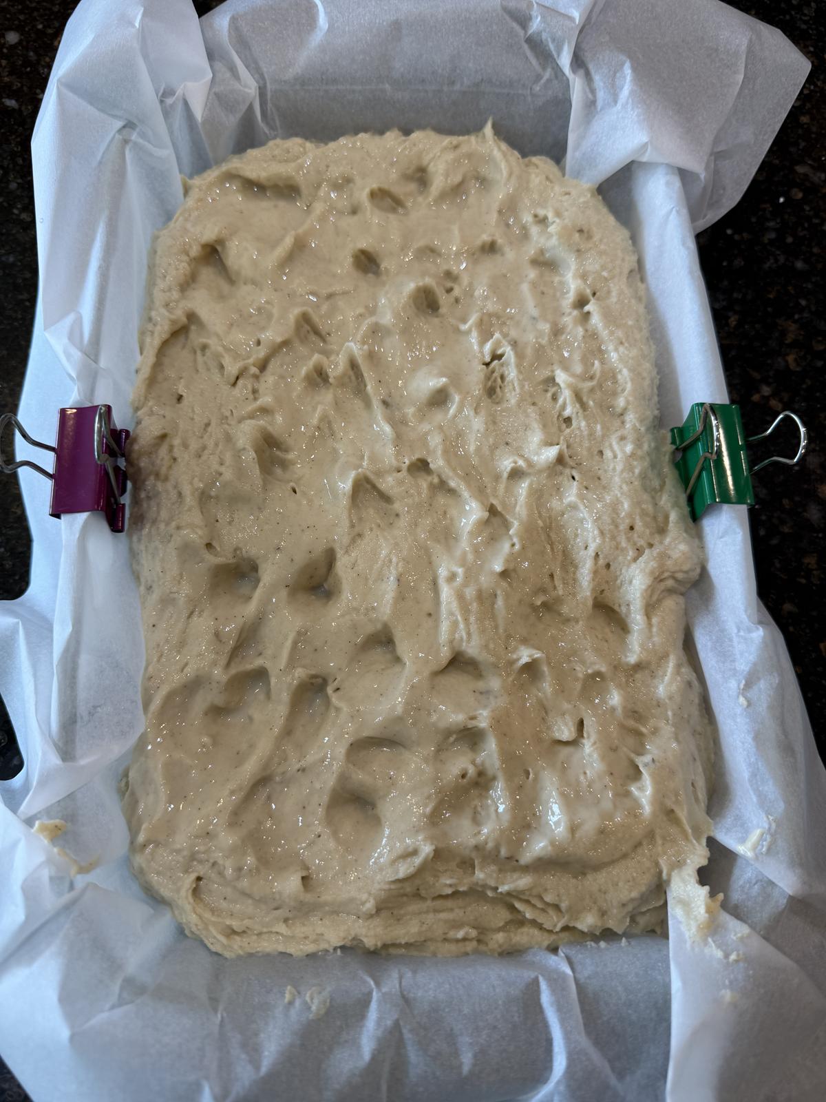 Gluten Free Sourdough Focaccia dough in pan